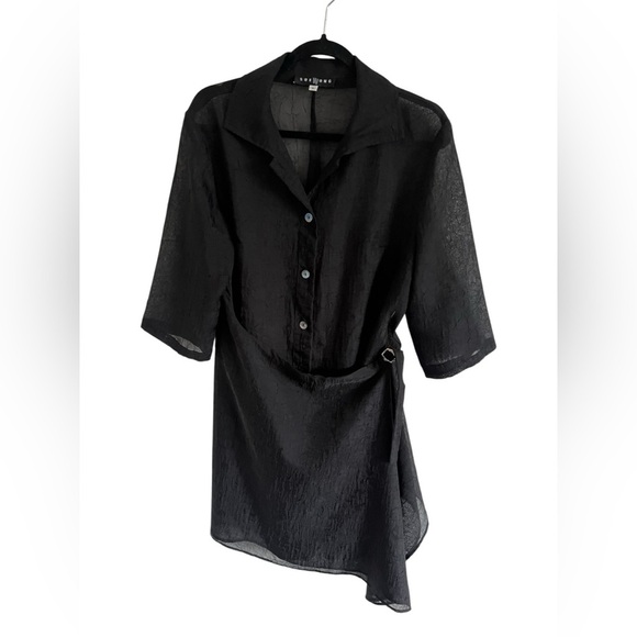 Vintage Sheer Belted Sue Wong Dress, size large - Picture 1 of 5